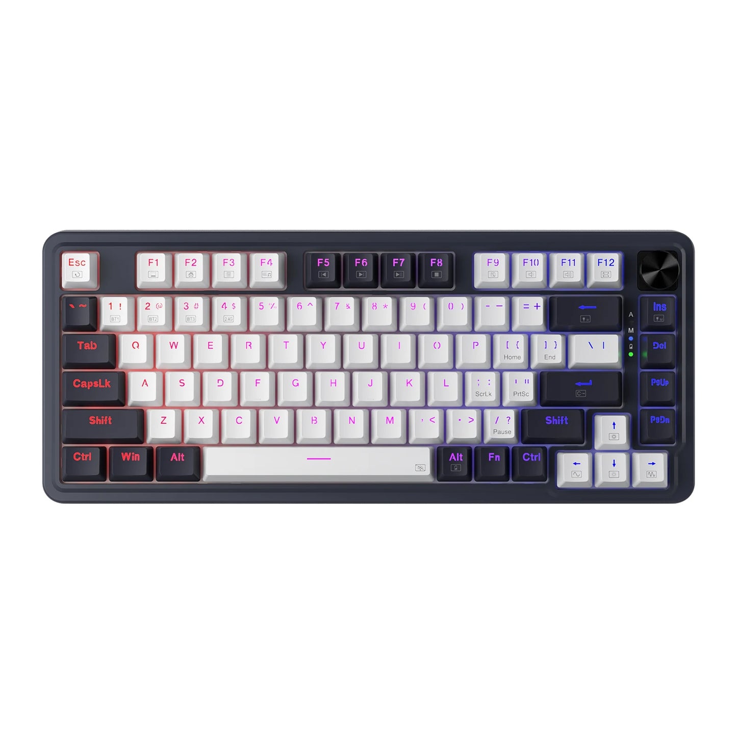 Redragon K673 PRO 75% Wireless Gasket RGB Gaming Keyboard, 3-Modes 81 Keys Compact Mechanical Keyboard Hot-Swap Red Switch