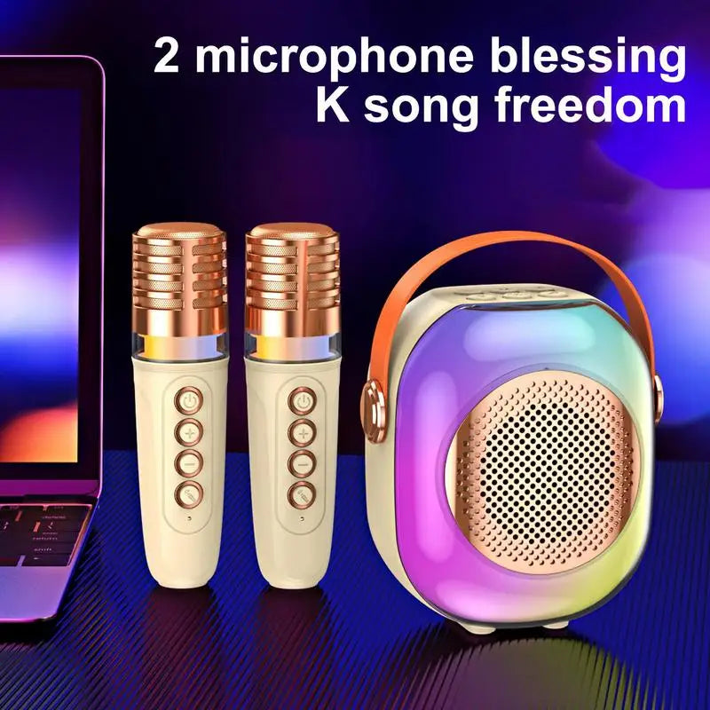 Small Karaoke Machine For Kids Portable Kids Karaoke Machine With 2 Microphones Fun Singing Machine Boys Girls Immersive