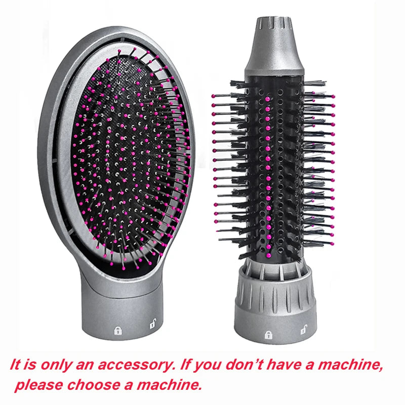 Hot Air Brush Multifunctional Hair Dryer Hair Straightener Curler Comb Replaceable Hair Salon Hair Styler Curler Hair Brush