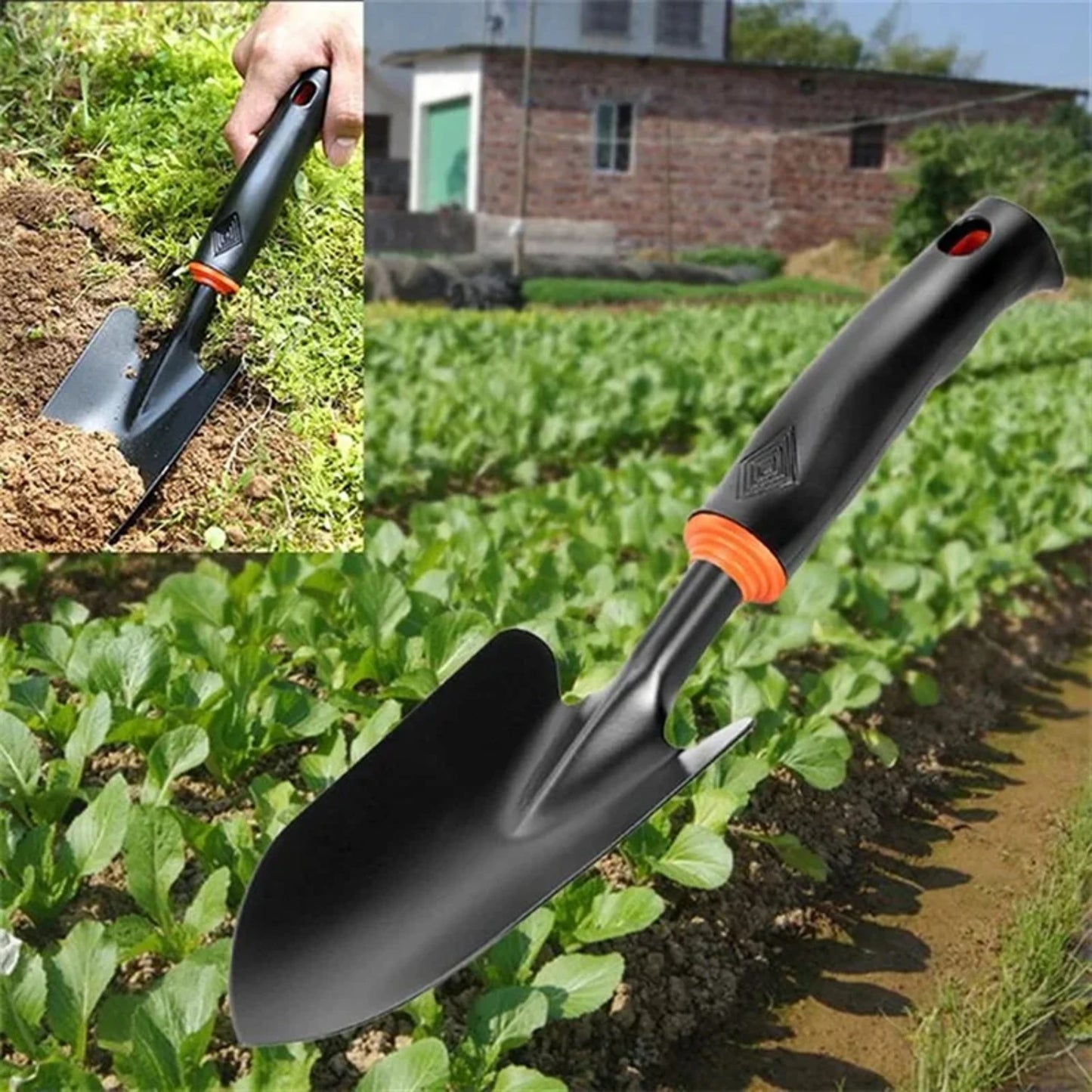 Garden Shovel Hand Shovel Soft Rubberized Non-Slip Handle use  Transplanting Weeding Moving and Smoothing Digging Planting Rake