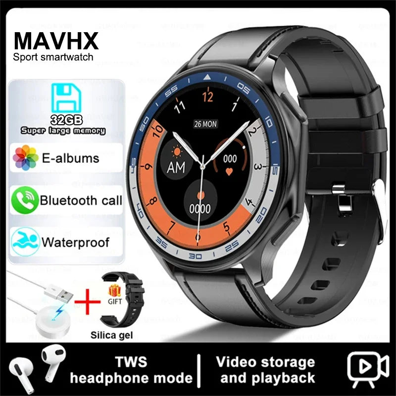 For Huawei Xiaomi New 32G RAM Memory Smart Watch Men 1.43 inch Local Heart Rate Bluetooth Call AMOLED 466*466 HD SmartWatch Man