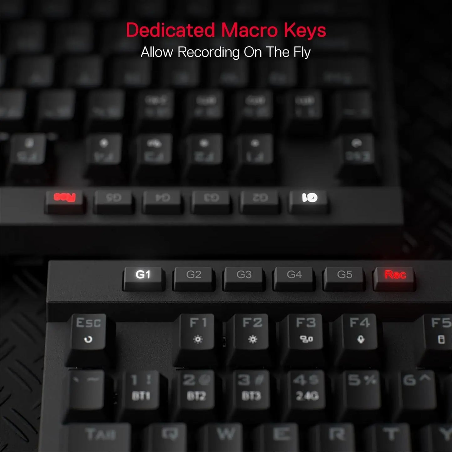 Redragon K580 PRO Wireless RGB Gaming Keyboard, 3-Modes 104 Keys Mechanical Keyboard Hot-Swap Socket, Linear Red Switch