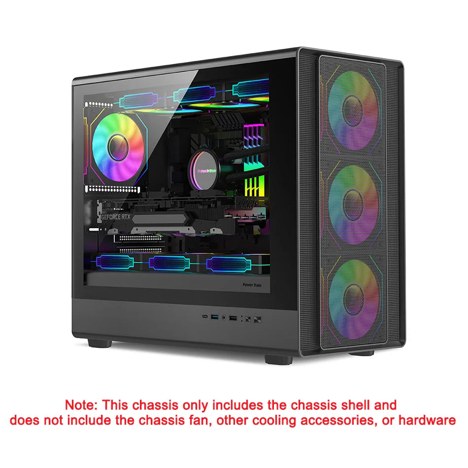 Power Train N1 MATX Desktop Case Vertical Glass Side Transparent Host Shell Support 360 Water-Cooled 420MM Graphics Card