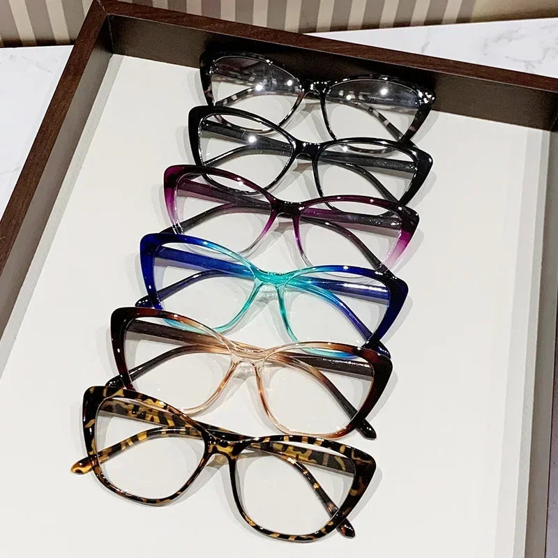 Fashion Ladies Reading Glasses Women Men Trendy Luxury Design Presbyopia Eyeglasses Cat Eye Anti-blue Light Eyewear for Female