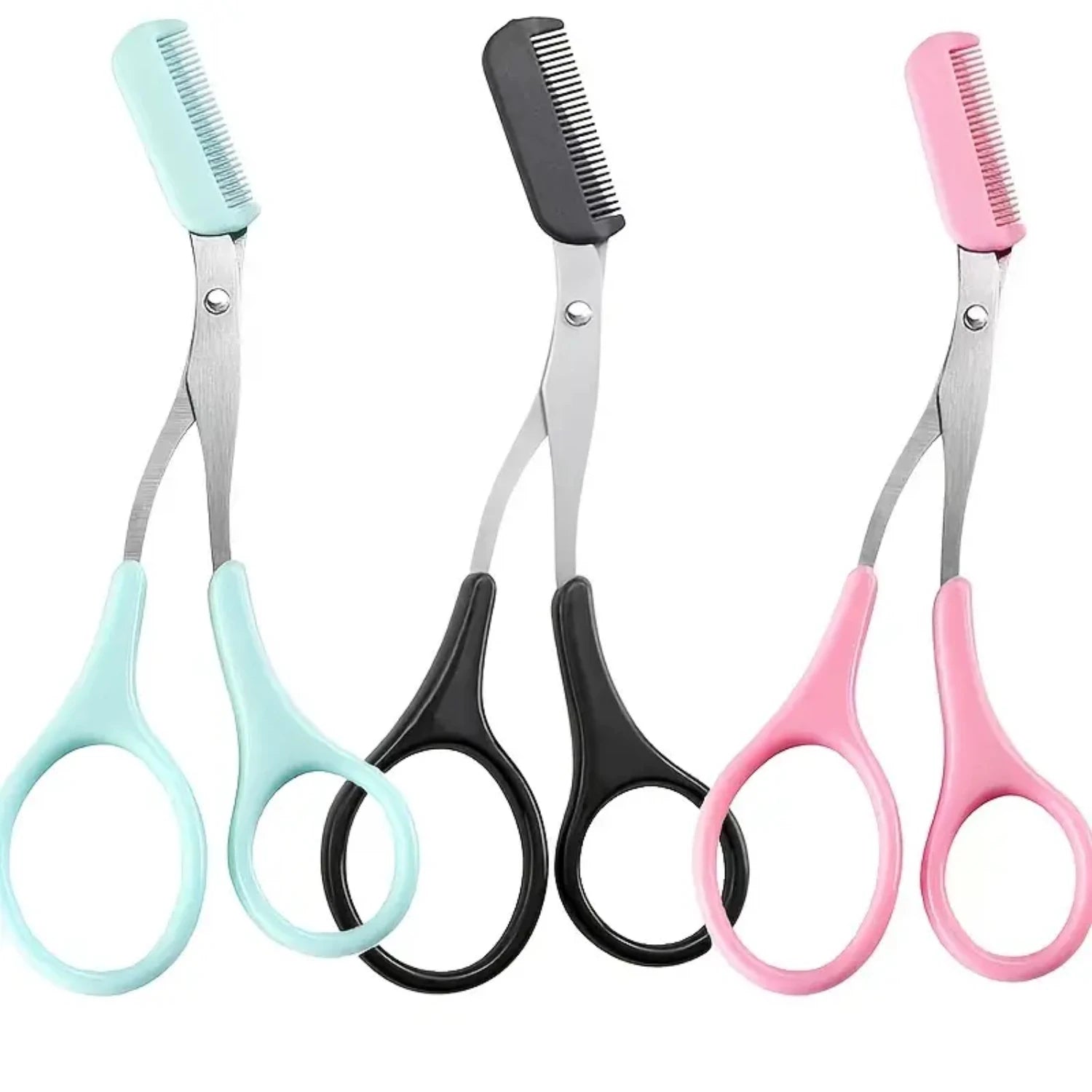 Eyebrow Trimmer Scissors with Comb for Women & Men  Shaping Cut Comb, Non-Slip Finger Grips - Beauty Accessory for Hair Removal