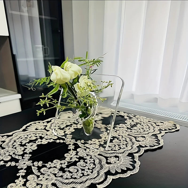 Acrylic Transparent Picture Frame Vase - Waterproof Modern Art Centerpiece, Unique Decorative Room Desk Vase for Living Room, Be