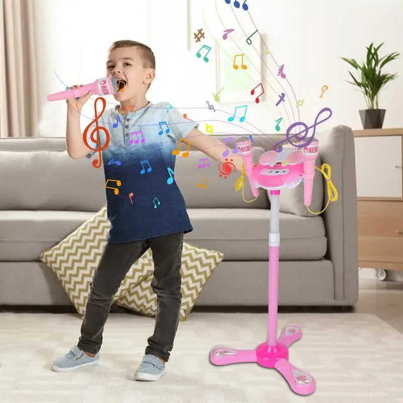 Children's Sing Microphone Stand Playset Microphone Stand Playset Kids Standing Karaoke machine Microphone Toys With Stand