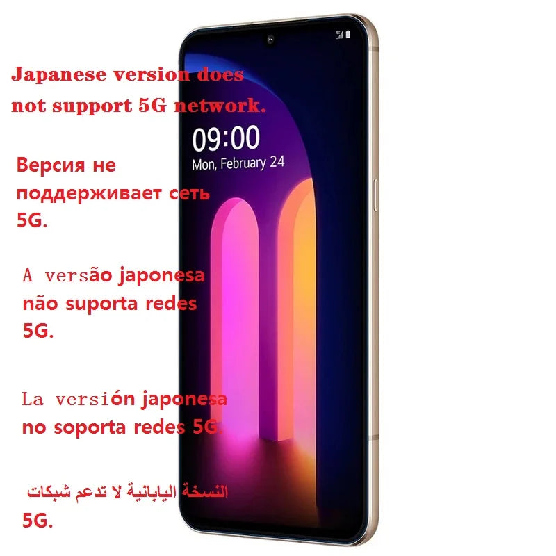 هاتف LG V60 ThinQ الأصلي مفتوح الشاشة V600AM/ V600TM/ V600VM بشاشة 6.8 بوصة ومعالج Snapdragon 865 وNFC 4/5G وذاكرة وصول عشوائي 8 جيجابايت وذاكرة قراءة فقط 128 جيجابايت ونظام تشغيل أندرويد