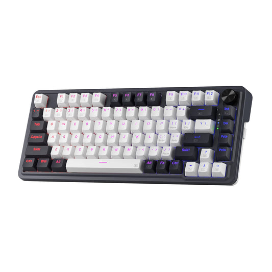 Redragon K673 PRO 75% Wireless Gasket RGB Gaming Keyboard, 3-Modes 81 Keys Compact Mechanical Keyboard Hot-Swap Red Switch