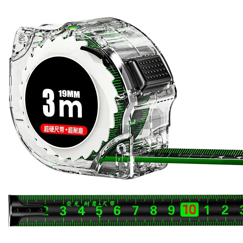 Self Locking Fluorescent Steel Tape Measure High-Precision Laser Inkjet Code Box Ruler Measuring Tool Widened Meter Ruler Ruler