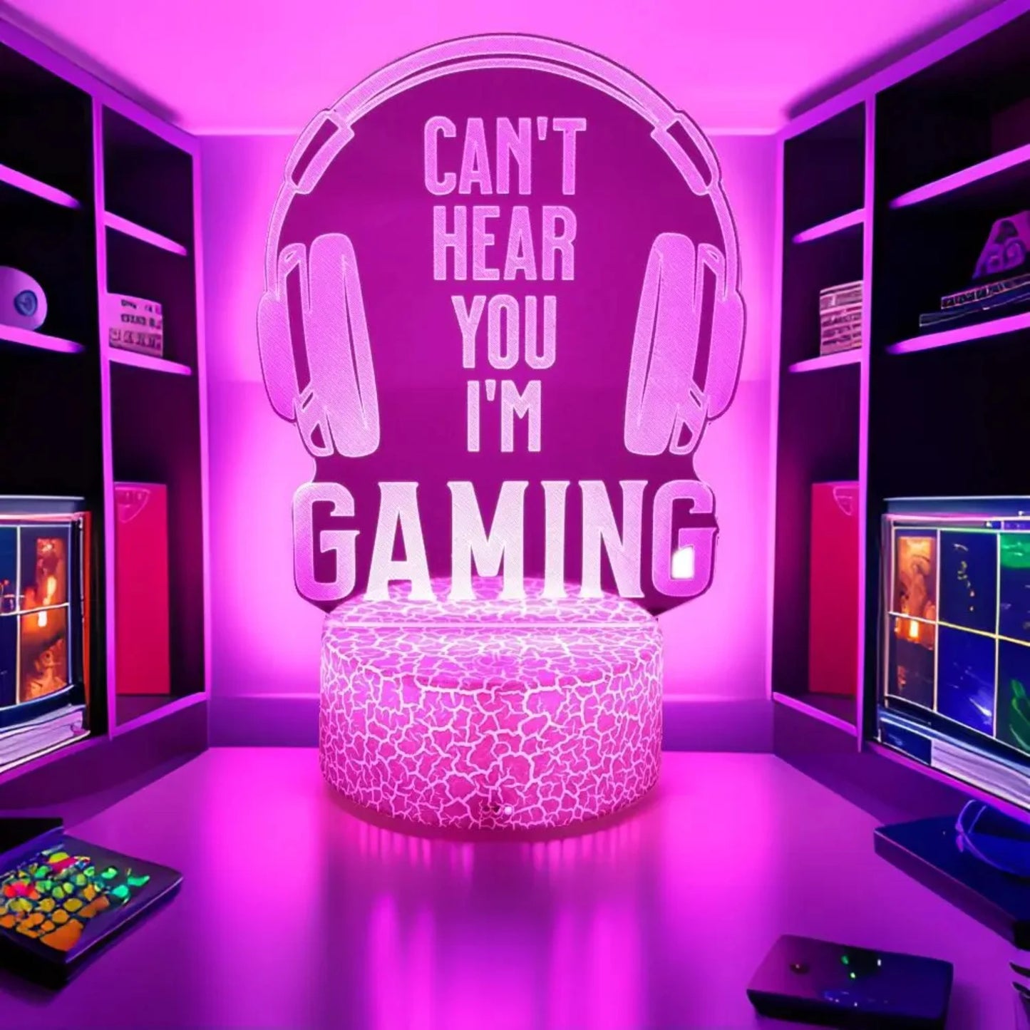 Stylish and Cool Neon 3D LED Night Light - Vibrant RGB Colors Make a Unique Addition to Your Gaming Setup | Personalized Gifts f