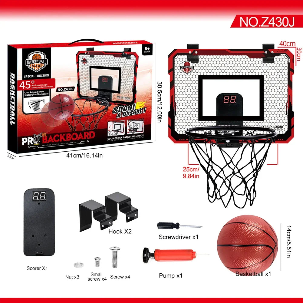 Mini Basketball Hoop Outdoor Indoor Ball Sport Backboard With Electronic Scoreboard Kids Funny Game Fitness Excersise Accessory