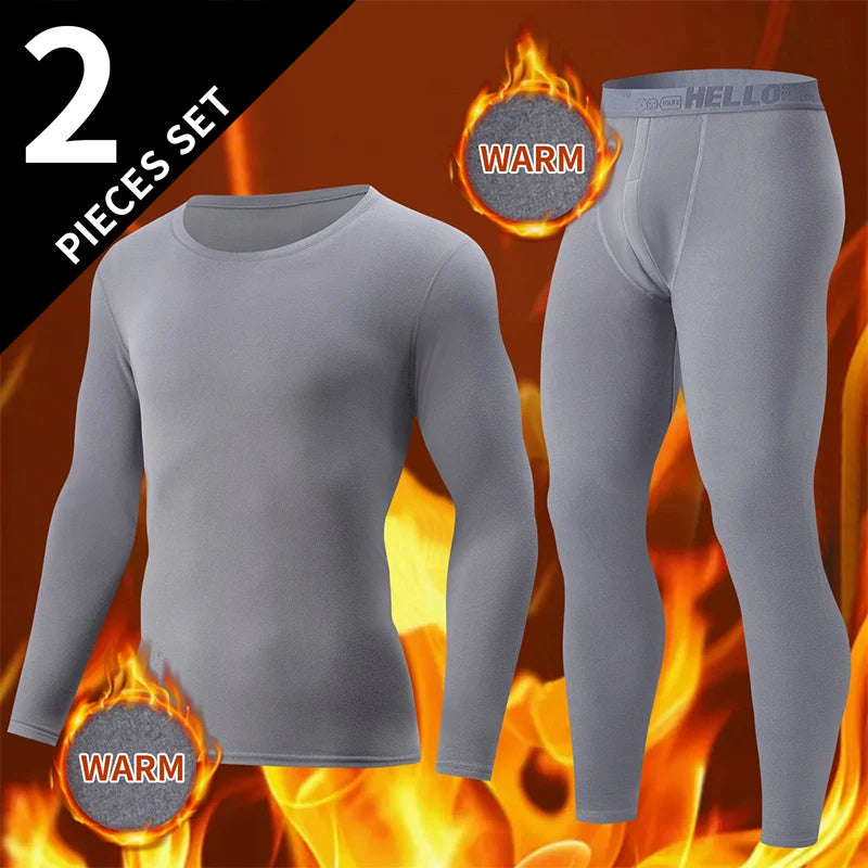 4-Piece /2-Piece Men's Long-sleeved Trousers In Autumn And Winter Thermal Underwear Casual Joker Sports Fitness Solid Color Suit