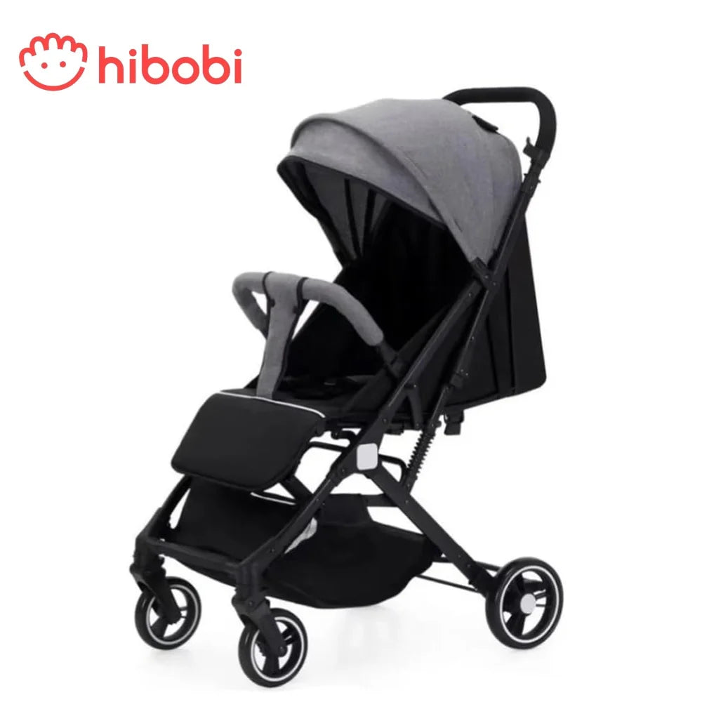 hibobi Baby Stroller,Lightweight Stroller for travel,Easy To Fold,Airplane Friendly,for Age 0-3, Grey