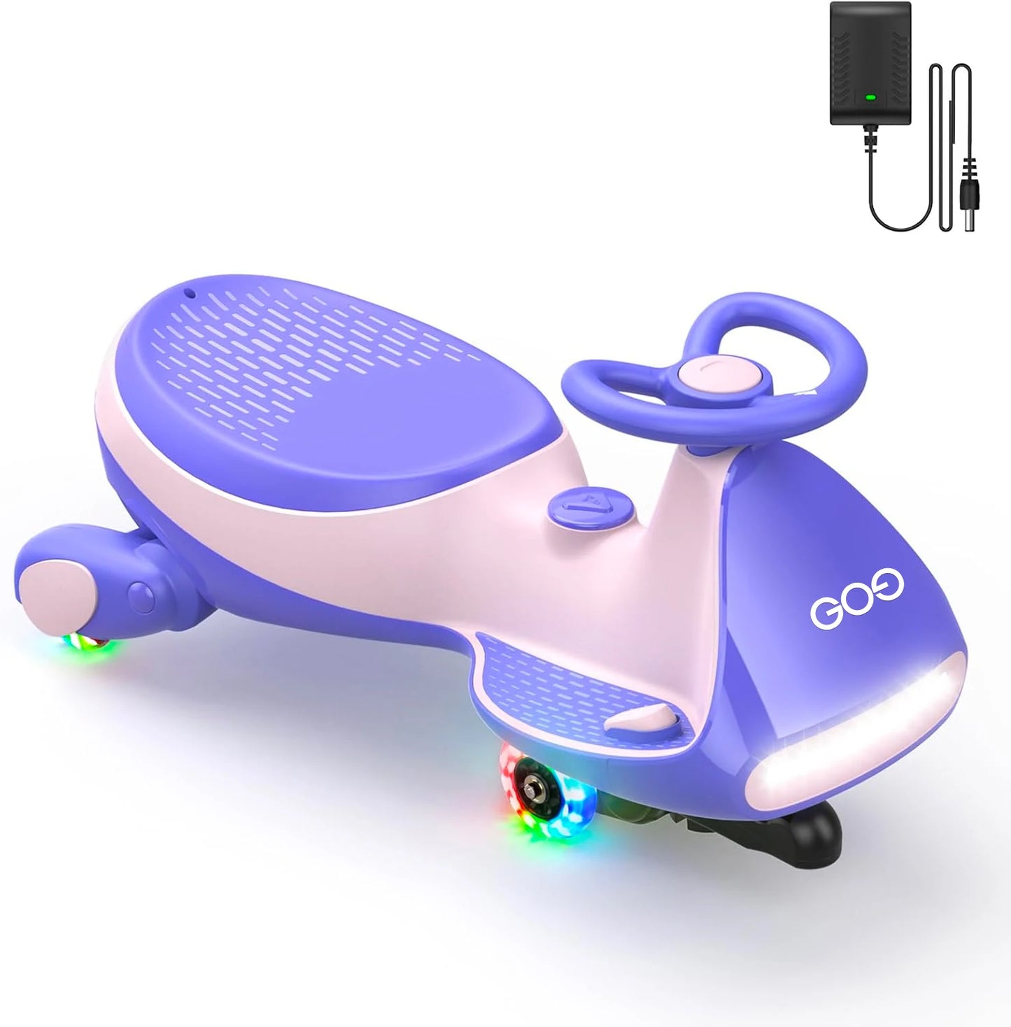 Electric Wiggle Car with Pedal, 2 Speed Ride On Car Toy, 2 in 1 Swing Car for Kids, Rechargeable Battery, Bluetooth, Ages 3 up