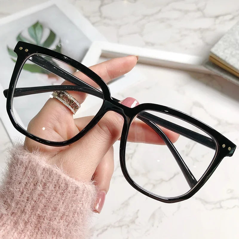 Stylish Transparent Frame Myopia Glasses Women Men Anti-Blue Light Square Minus Diopter Eyewear Optical Spectacle Eyeglasses