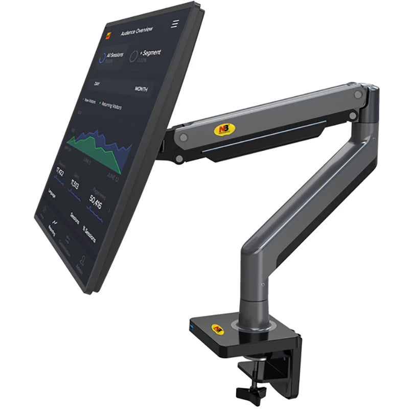 NB G40 G45 Gas Spring Arm 22-40 inch Curved Arc Screen Desktop Monitor Holder 360 Rotate 3-15kgs Monitor Mount Arm with USB 3.0