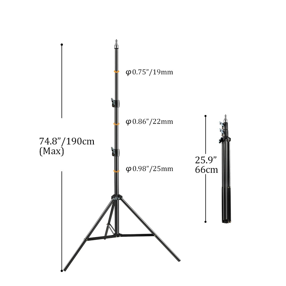 Upgrade 55/170/190cm Light Tripod Stand For Photography Photo Studio Softbox Camermera Umbrella Background Video Lighting Studio