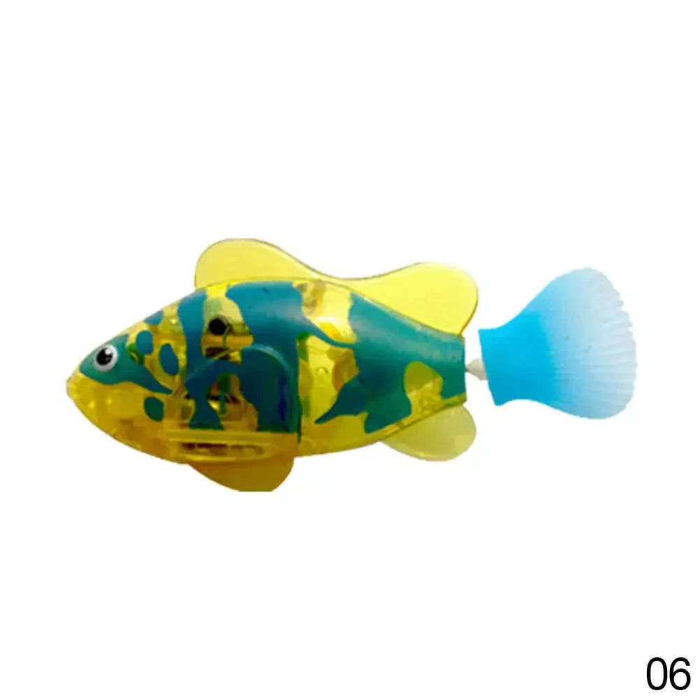 Cat Interactive Electric Fish Toy Water Cat Toy for Indoor Play Swimming Robot Fish Toy for Cat and Dog with LED Light Pet Toys