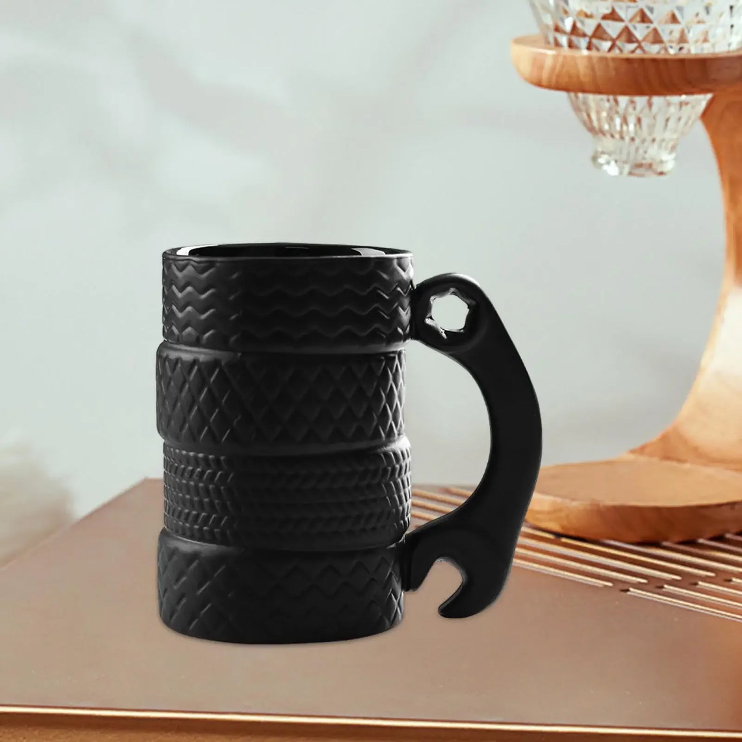 Wheel Tire Coffee Mug Drinkware Birthday Gift Unique with Handle Collections Breakfast Cup for Car Lovers Beverage Cup Creative