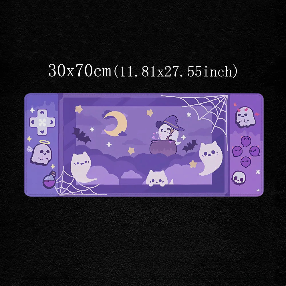 Cute Ghosts Gamer Desk Accessories Office Gaming Mats Mouse Pads Mousepad Anime Computer Table Mause Pad Mat Large Pc Xxl Setup