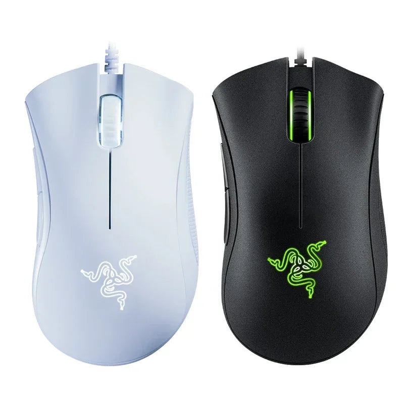 ماوس الألعاب السلكي الأصلي Razer DeathAdder Essential بدقة 6400 نقطة في البوصة ومستشعر بصري و5 أزرار مستقلة لأجهزة الكمبيوتر المحمولة واللاعبين