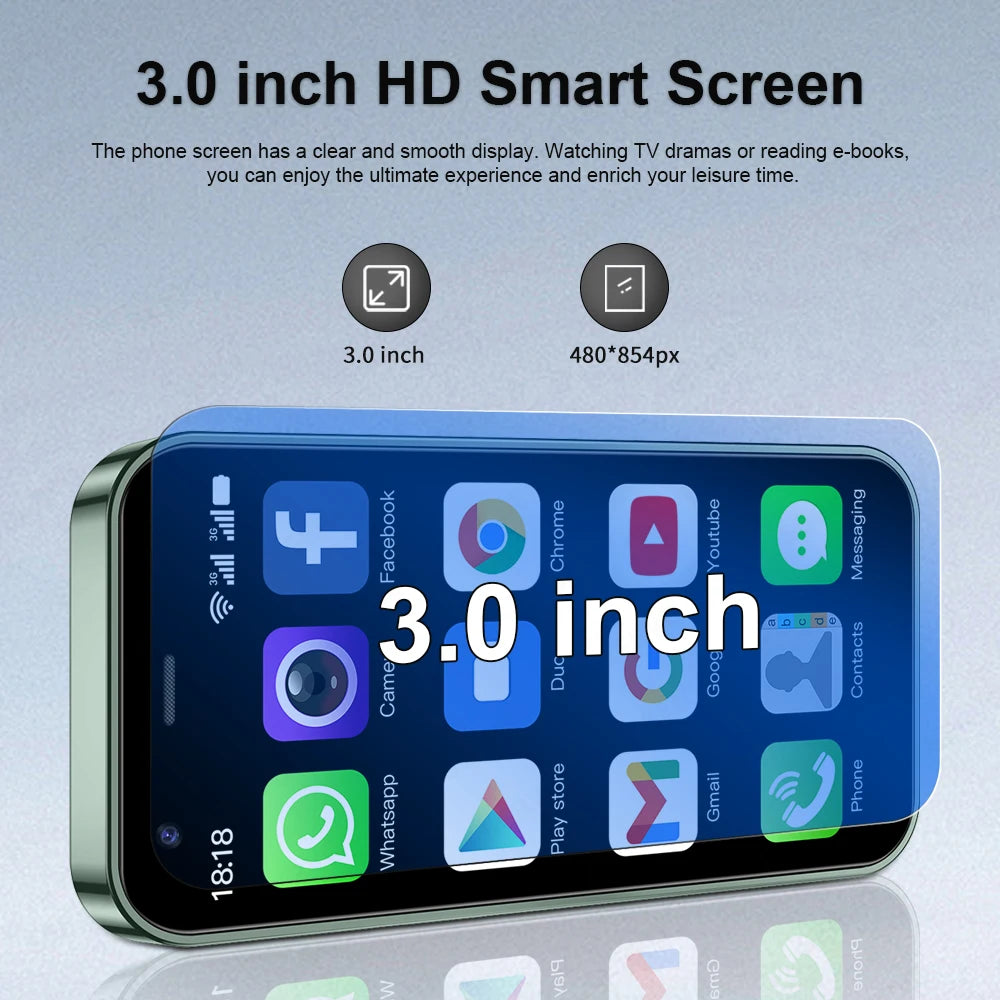 SERVO P60 PRO Mini Android Smartphone 3.0" Display Google Play 2GB+16GB WIFI Hotspot GPS Small Pocket Mobile Phones Low Price