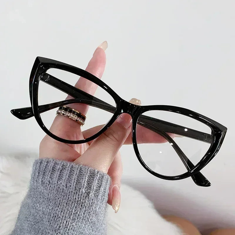 Women Cat Eye Myopia Eyeglasses Fashion Trendy Anti-blue Light Near Sight Glasses Female Vintage HD Lens Minus Eyewear 0 To -4.0