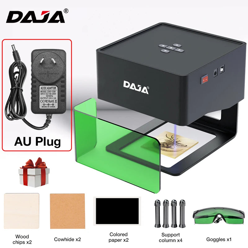 DAJA DJ6 Mini Portable Laser Engraver Diy Bluetooth Machine Painted Dog Tag Paper Leather Wooden Plastic Logo CNC Machine