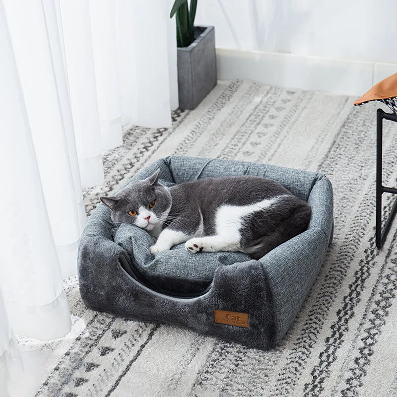 New Triangle Cat Nest Closed Cat House Pet Nest Warm Thickened Deep Sleep Kennel Pet Supplies Cat bed Cat mouse pad Cat climbing