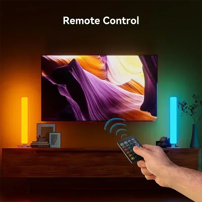 مصباح ليلي من Xiaomi RGB Pickup مزود بإضاءة إيقاعية موسيقية للألعاب ومنفذ USB ومصباح طاولة LED وجهاز تحكم عن بعد وديكور للألعاب وهدية للأطفال