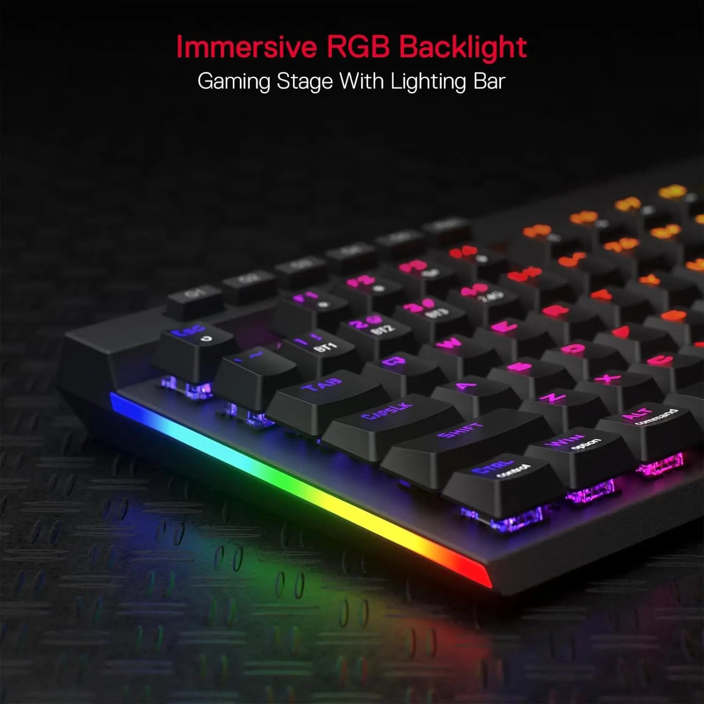 لوحة مفاتيح الألعاب اللاسلكية Redragon K580 PRO RGB، 3 أوضاع، 104 مفاتيح، لوحة مفاتيح ميكانيكية بمقبس تبديل سريع، مفتاح أحمر خطي