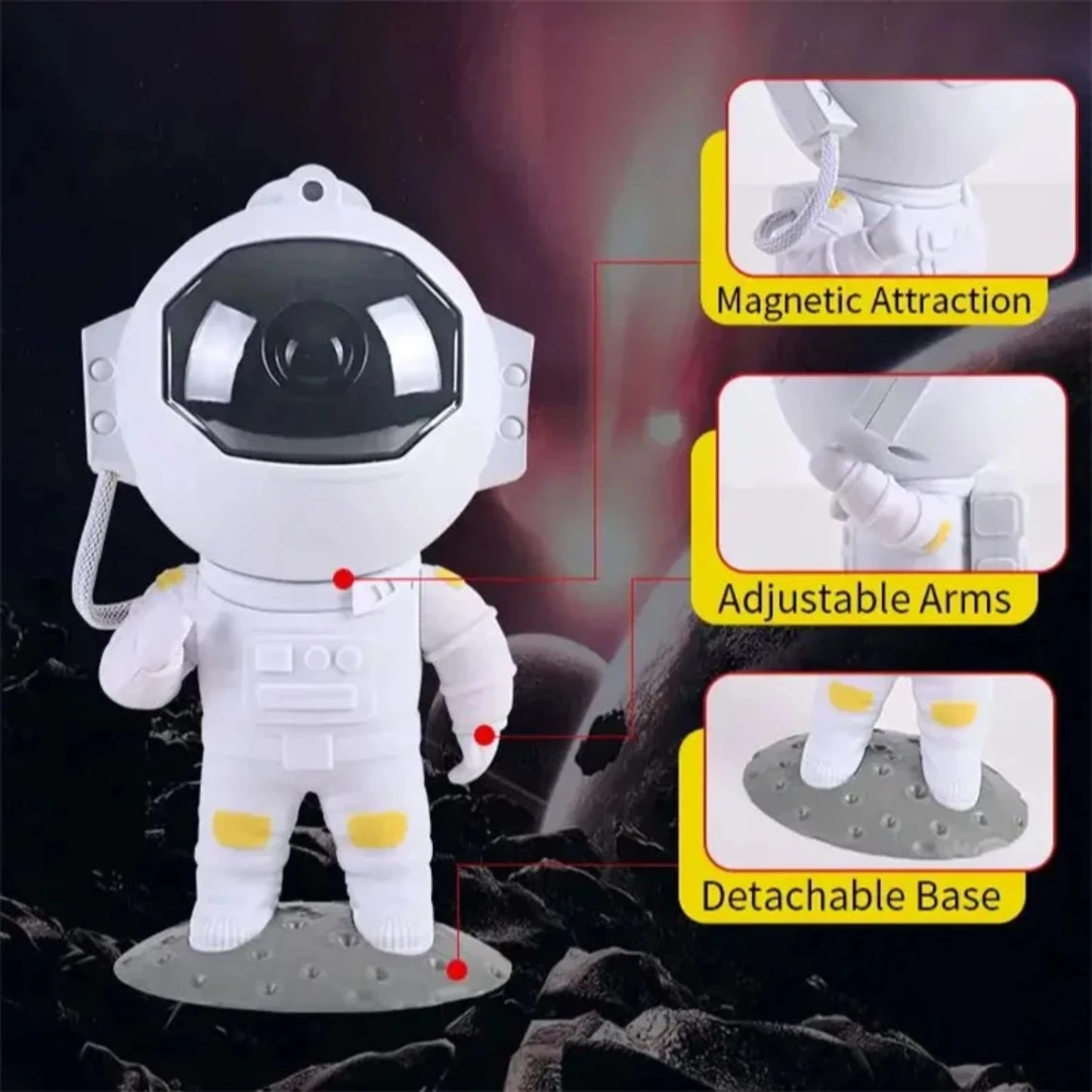 Astronaut  Starry Projector Lamp LED Star Sky Night Light with Remote Control  Bedroom  Decor  Birthday Gift Zenitsu Stich Pixel