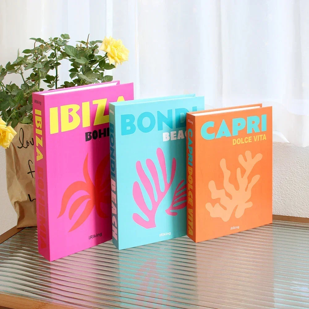 3Pcs Fashion Fake Books Living Room Decoration Designer Books Coffee Table Ornaments Club Hotel Room Villa Prop Books Decoration