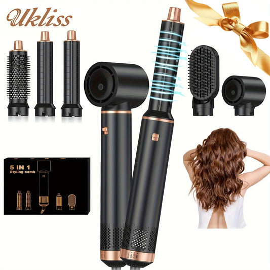 5 in 1 Electric Hair Dryer Comb Hair Straightener Comb Negative Ion Curling Iron Styling Tools Multifunctional Hot Air Brush