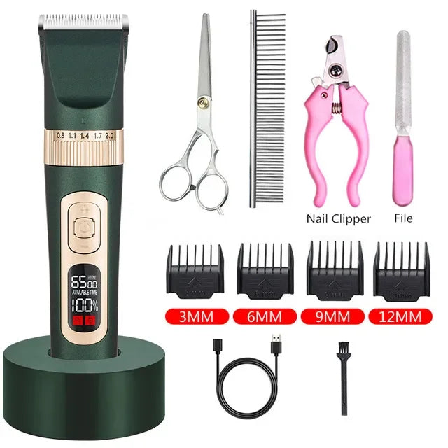 4 Speed Dog Clipper Rechargeable Pet Grooming and Care Power Display Dogs Hair Cutting Machine Professional Dog Hair Trimmer Pet