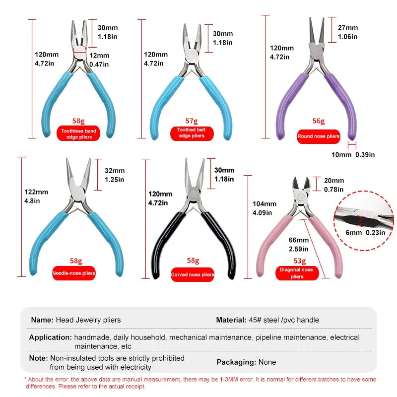 1PC Jewelry Pliers Tools Equipment End Cutting Wire Pliers Hand Tools  DIY Wire crimper Gunsmith tools Belt hole puncher Forceps