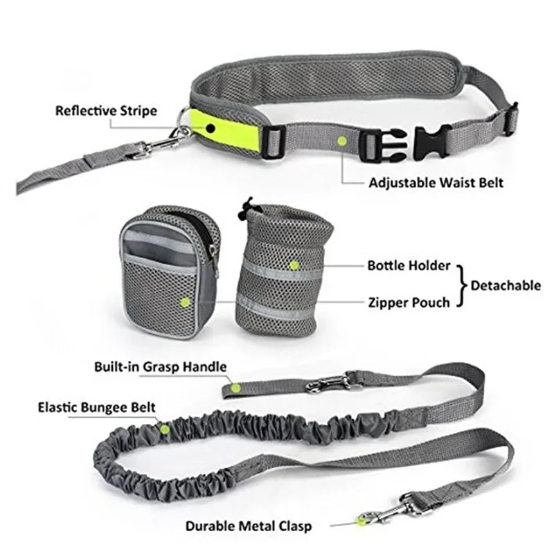 Pet Dog Cat Elastic Reflective Belt Running Jogging Leash Set Leash Collar Pet accessories Puppy  Harness Walking Training Dog