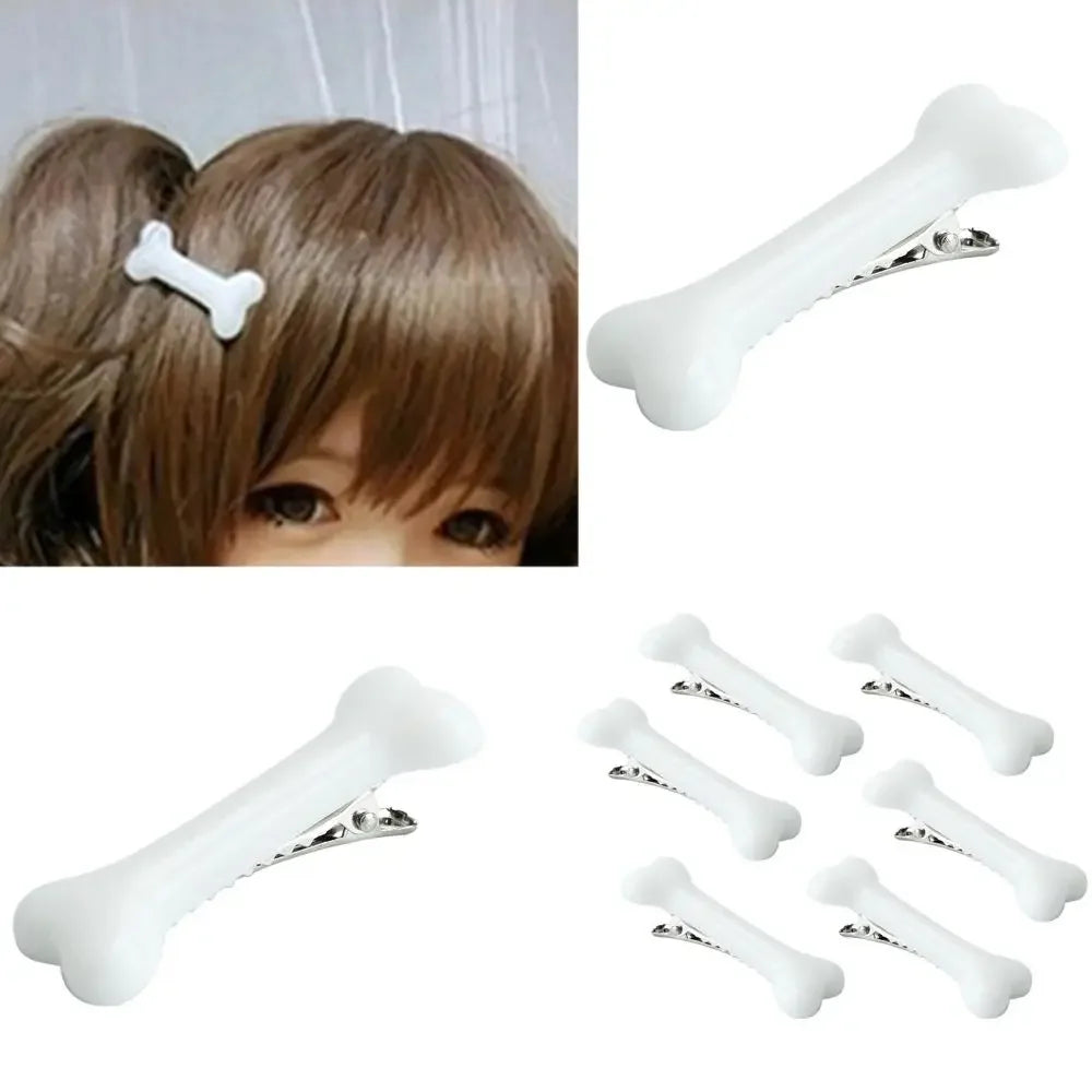 Fashion 2pcs Women Hair Clips Personality Cute Punk Style White Black Dog Bone Design Hairpin Head wear Styling Tool Luxury dog