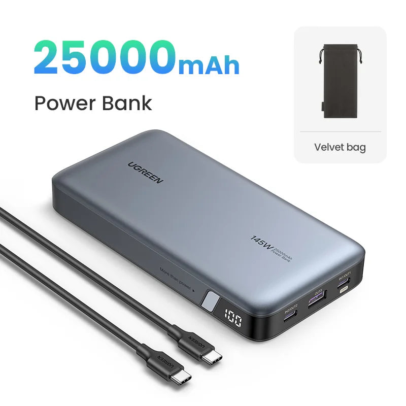 UGREEN 100W 20000mAh Power Bank Portable PD Fast Charging PowerBank for iPhone 15 Laptop Notebook  Fast Charge External Battery