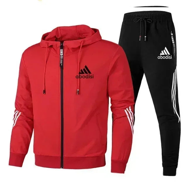 2025 Purchase new fashion sports men's zipper hoodie and casual sweatpants two-piece sweatshirt men's outdoor travel suit set