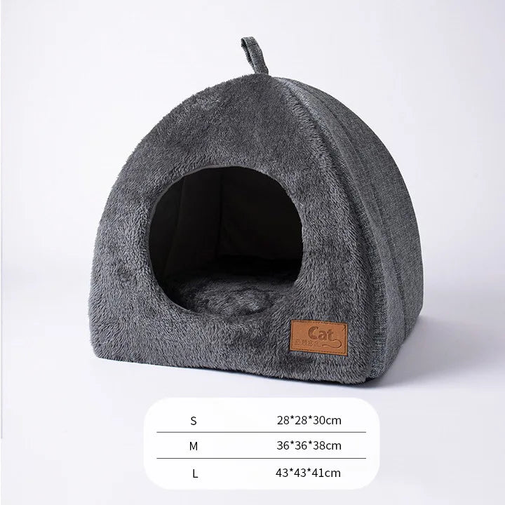 New Triangle Cat Nest Closed Cat House Pet Nest Warm Thickened Deep Sleep Kennel Pet Supplies Cat bed Cat mouse pad Cat climbing