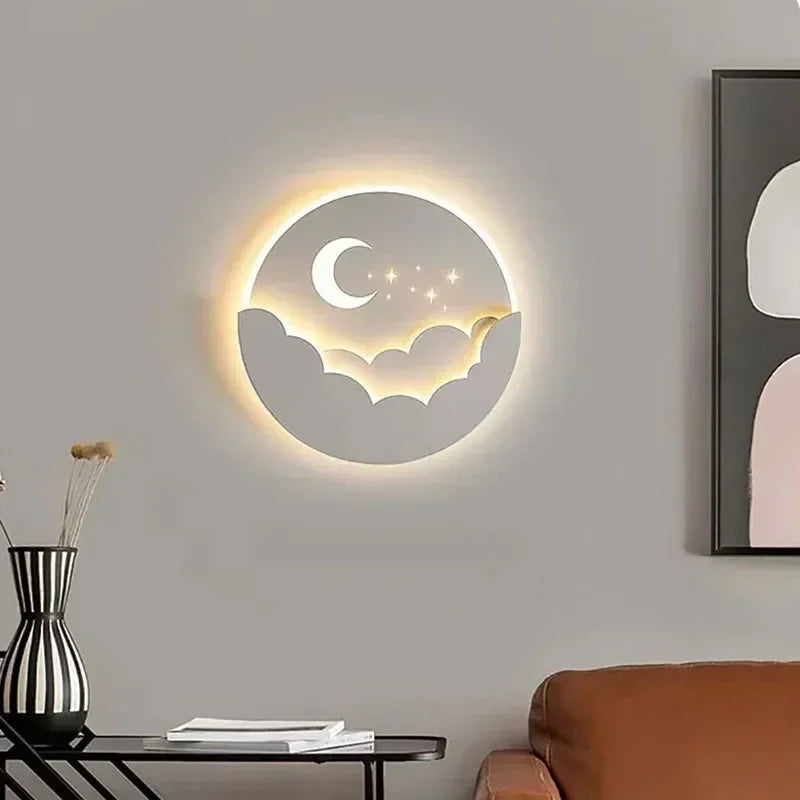 Modern LED Wall Lamp for Living Dining Bedroom Aisle Study Entryway Moon Sconce Light Indoor Home Decor Lighting Fixture Luster