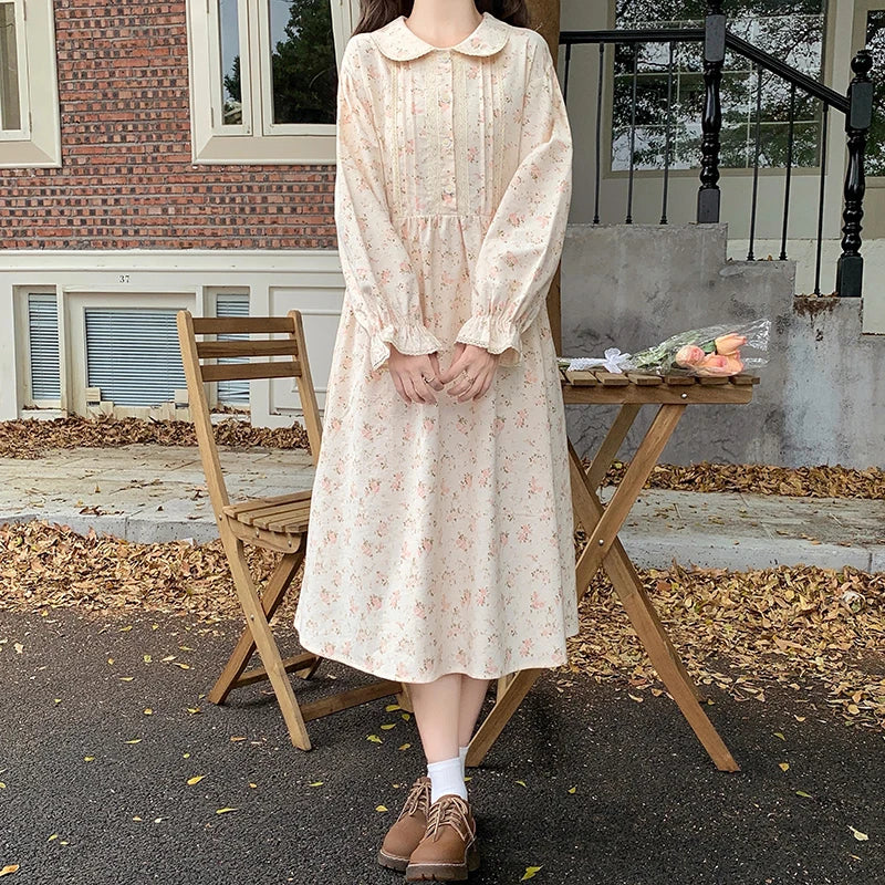 Mori girl elegant dress new spring autumn fashion long sleeve women sweet vestidos