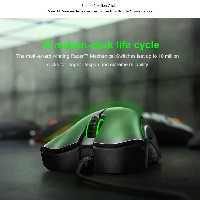 Original Razer DeathAdder Essential Wired Gaming Mouse Mice 6400DPI Optical Sensor 5 Independently Buttons for Laptop PC Gamer