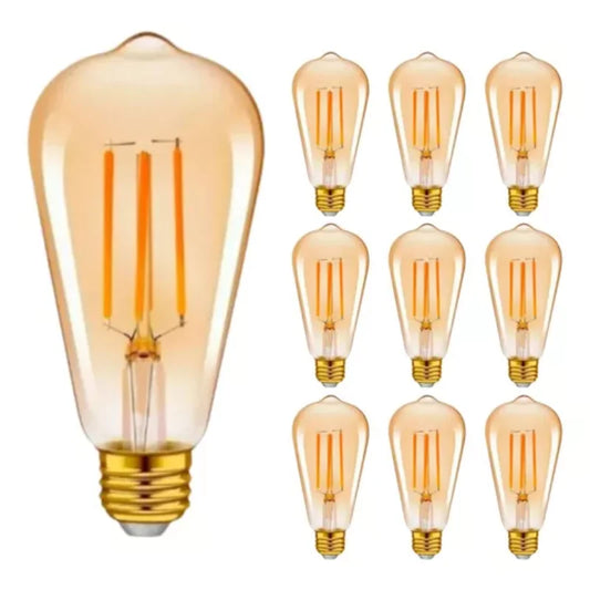 10 piece set of old-fashioned  light Edison bulb 4W warm light, providing illumination for household spotlights