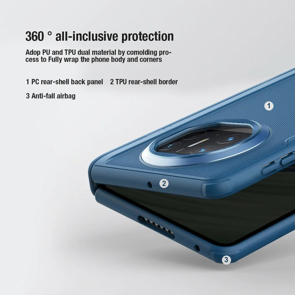 جراب NILLKIN لهاتف Huawei Mate X5/Mate X3 Frosted Shield Fold Case لحماية العدسات وحامل الهاتف وغطاء تغطية كاملة بزاوية 360 درجة