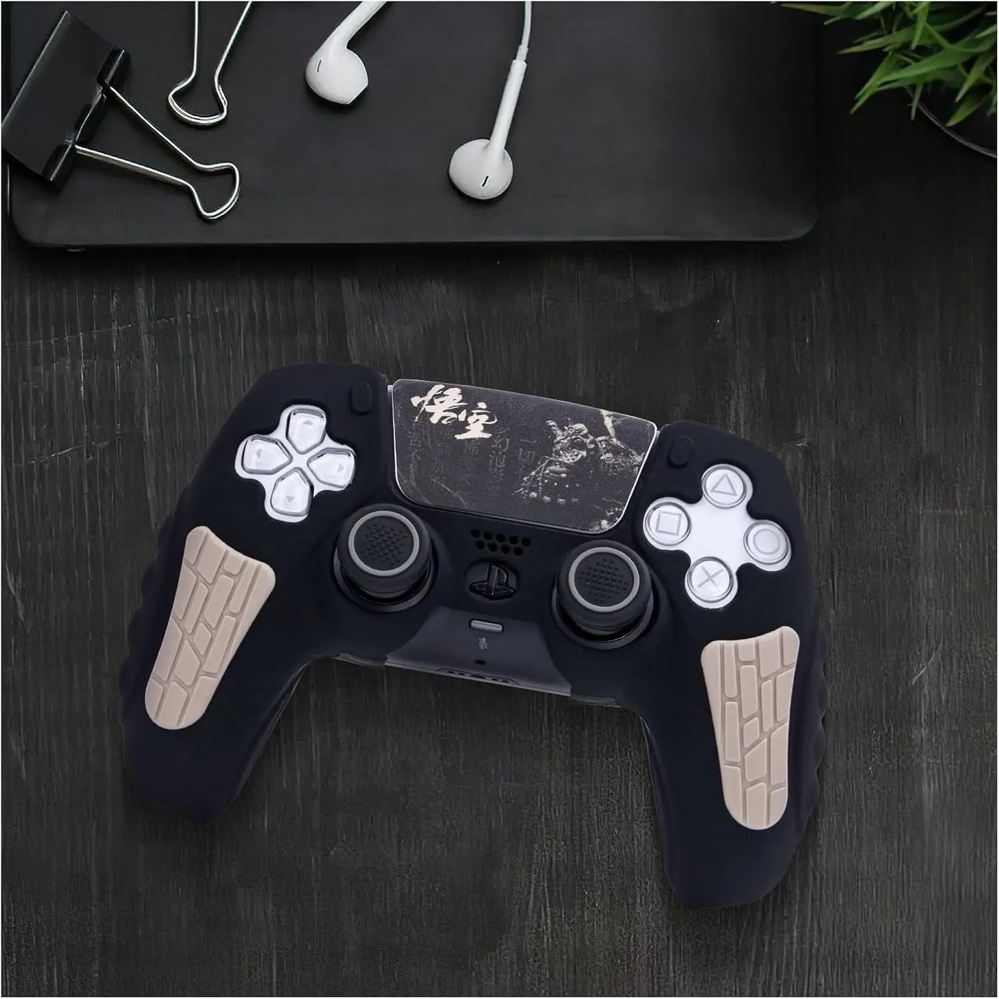 For PS5 Controller Cover Case Anti-Slip Silicone Cover Skin Compatible with PS5 Controller with Thumb Grip Cap sticker