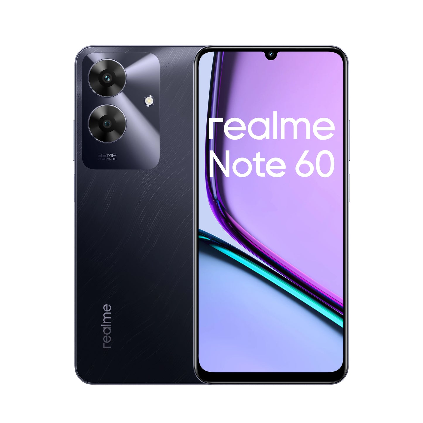 realme Note 60 شاشة 6.74 بوصة 90 هرتز كاميرا فائقة الوضوح بدقة 32 ميجابكسل بطارية 5000 مللي أمبير في الساعة 4 جيجابايت + 256 جيجابايت هاتف ذكي مقاوم للسقوط