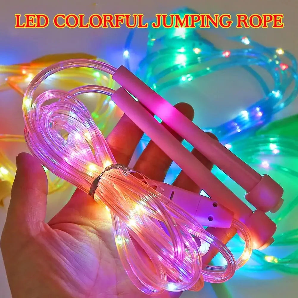 Illuminated Jump Rope Kids Night Exercise Fitness Training Entertainment Rope Glowing LED Fun Optical Toys Skipping Fibe Pl R1S1